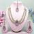 Purple yellow gold premium designer american diamond and stone work necklace set