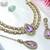 Purple yellow gold premium designer american diamond and stone work necklace set
