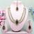 Green yellow gold premium designer american diamond and stone work necklace set
