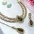 Green yellow gold premium designer american diamond and stone work necklace set
