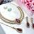 Maroon yellow gold premium designer american diamond and stone work necklace set