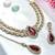 Maroon yellow gold premium designer american diamond and stone work necklace set