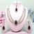 Blue yellow gold premium designer american diamond and stone work necklace set