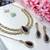 Blue yellow gold premium designer american diamond and stone work necklace set