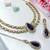 Blue yellow gold premium designer american diamond and stone work necklace set