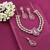Pink yellow gold premium designer american diamond and stone work necklace set