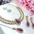 Purple yellow gold premium designer american diamond and stone work necklace set