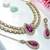Purple yellow gold premium designer american diamond and stone work necklace set