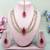 Pink yellow gold premium designer american diamond and stone work necklace set
