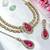 Red yellow gold premium designer american diamond and stone work necklace set