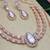 White rose gold premium designer american diamond and stone work necklace set