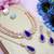 Blue rose gold premium designer american diamond and stone work necklace set