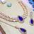 Blue rose gold premium designer american diamond and stone work necklace set