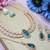 Green rose gold premium designer american diamond and stone work necklace set