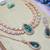 Green rose gold premium designer american diamond and stone work necklace set