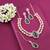 Green rose gold premium designer american diamond and stone work necklace set