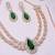 Green rose gold premium designer american diamond and stone work necklace set