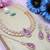 Purple rose gold premium designer american diamond and stone work necklace set