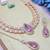 Purple rose gold premium designer american diamond and stone work necklace set