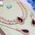 Maroon rose gold premium designer american diamond and stone work necklace set