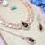 Green rose gold premium designer american diamond and stone work necklace set