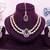 Pink rose gold premium designer american diamond and stone work necklace set