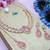 Pink rose gold premium designer american diamond and stone work necklace set