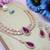 Purple rose gold premium designer american diamond and stone work necklace set