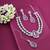 Purple rhodium premium designer american diamond and stone work necklace set