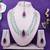 Purple rhodium premium designer american diamond and stone work necklace set