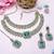 Green yellow gold premium designer american diamond and stone work necklace set