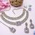 Purple yellow gold premium designer american diamond and stone work necklace set