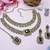 Green yellow gold premium designer american diamond and stone work necklace set