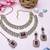Purple yellow gold premium designer american diamond and stone work necklace set