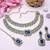 Blue yellow gold premium designer american diamond and stone work necklace set