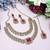 Pink yellow gold premium designer american diamond and stone work necklace set