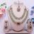 Pink yellow gold premium designer american diamond and stone work necklace set