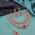 Pink yellow gold premium designer american diamond and stone work necklace set