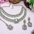 White yellow gold premium designer american diamond and stone work necklace set