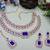 Blue rose gold premium designer american diamond and stone work necklace set