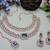Green rose gold premium designer american diamond and stone work necklace set