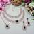 Green rose gold premium designer american diamond and stone work necklace set