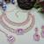 Purple rose gold premium designer american diamond and stone work necklace set
