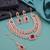 Maroon rose gold premium designer american diamond and stone work necklace set