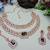Green rose gold premium designer american diamond and stone work necklace set