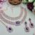 Blue rose gold premium designer american diamond and stone work necklace set