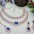 Blue rose gold premium designer american diamond and stone work necklace set