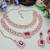 Pink rose gold premium designer american diamond and stone work necklace set