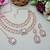 White rose gold premium designer american diamond and stone work necklace set