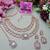 White rose gold premium designer american diamond and stone work necklace set